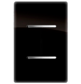 Conjunto Interruptor Duplo 1 Simples + 1 Paralelo 4x2 - Novara Preto Brilhante Cromado